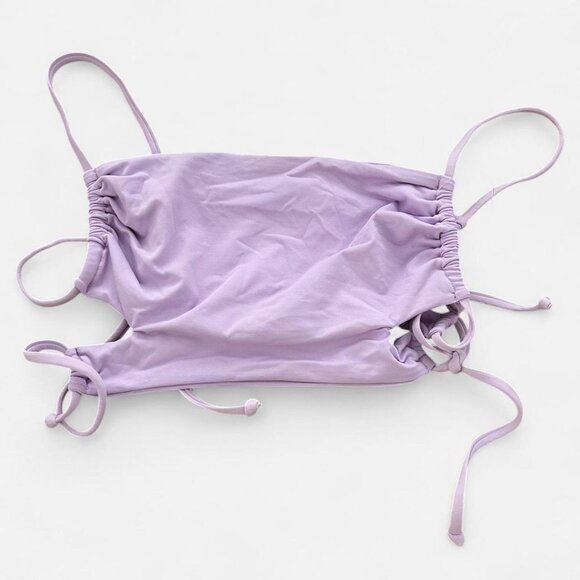 L*Space Swim Rafaella lilac purple strappy tie up side bikini top small new - Picture 5 of 7